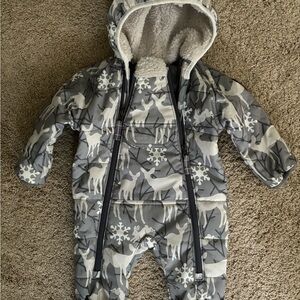 Obermeyer Infant Snowsuit/Bunting - Gray Deer Print